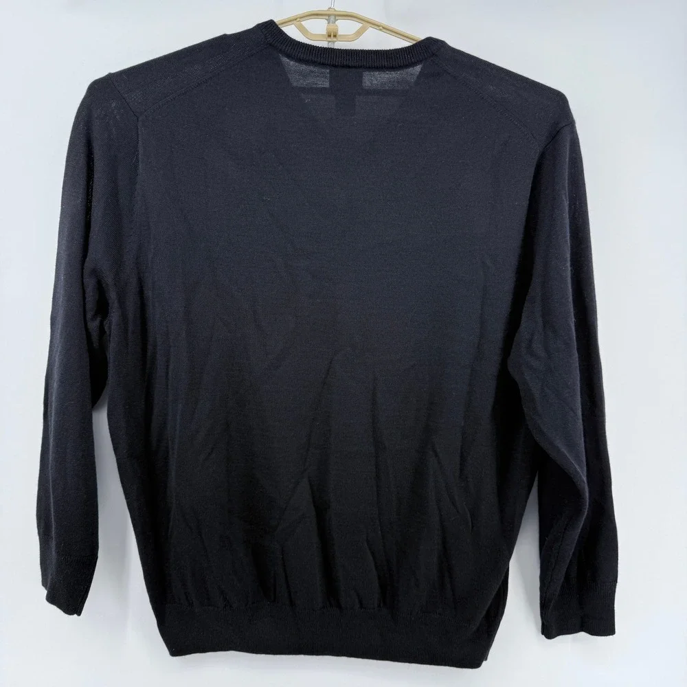 Jos A Bank V Neck Sweater Men XXL Executive Collection Black Merino Wool  Blend‎